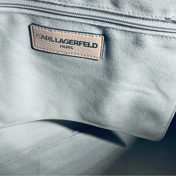 Karl Lagerfeld “Toby” Blush Pink Leather Tote with Tassel Charm - Picture 9 of 16